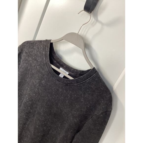 Daily Ritual Women's Long-Sleeve Crewneck Sweatshirt Side Cutouts Black Medium - Picture 3 of 7